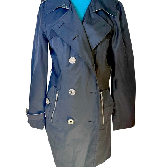 MICHAEL KORS BELTED TRENCH COAT WOMEN M KATE MIDDLETON CLASSICCORE - Picture 2 of 9